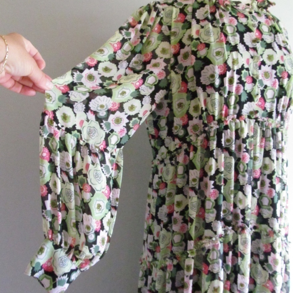 NWT CINQ À SEPT Lucille Floral Long Sleeve Maxi Dress Women's Size 10 - Picture 8 of 16